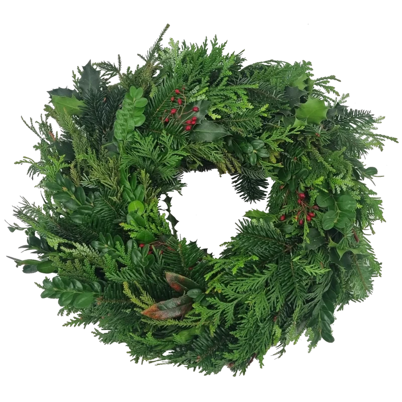 Adventskranz Premium gemischte Zweige 6-8 Sorten grünlich 40 cm